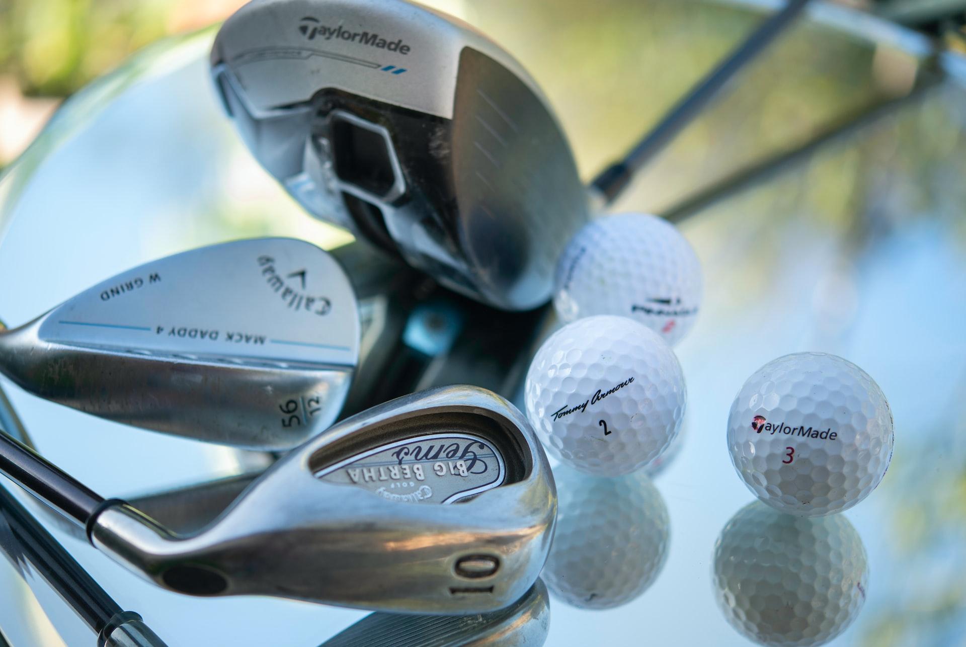 golf ball and golf club